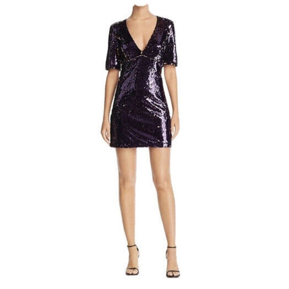 LaRok Black Sequin V-Neck Top XS like new